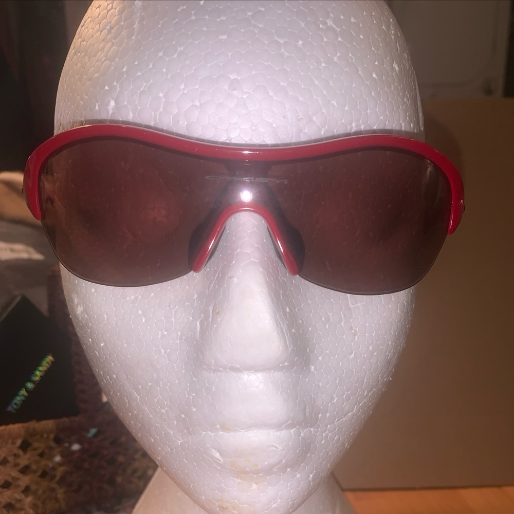 Oakley red frame sunglasses